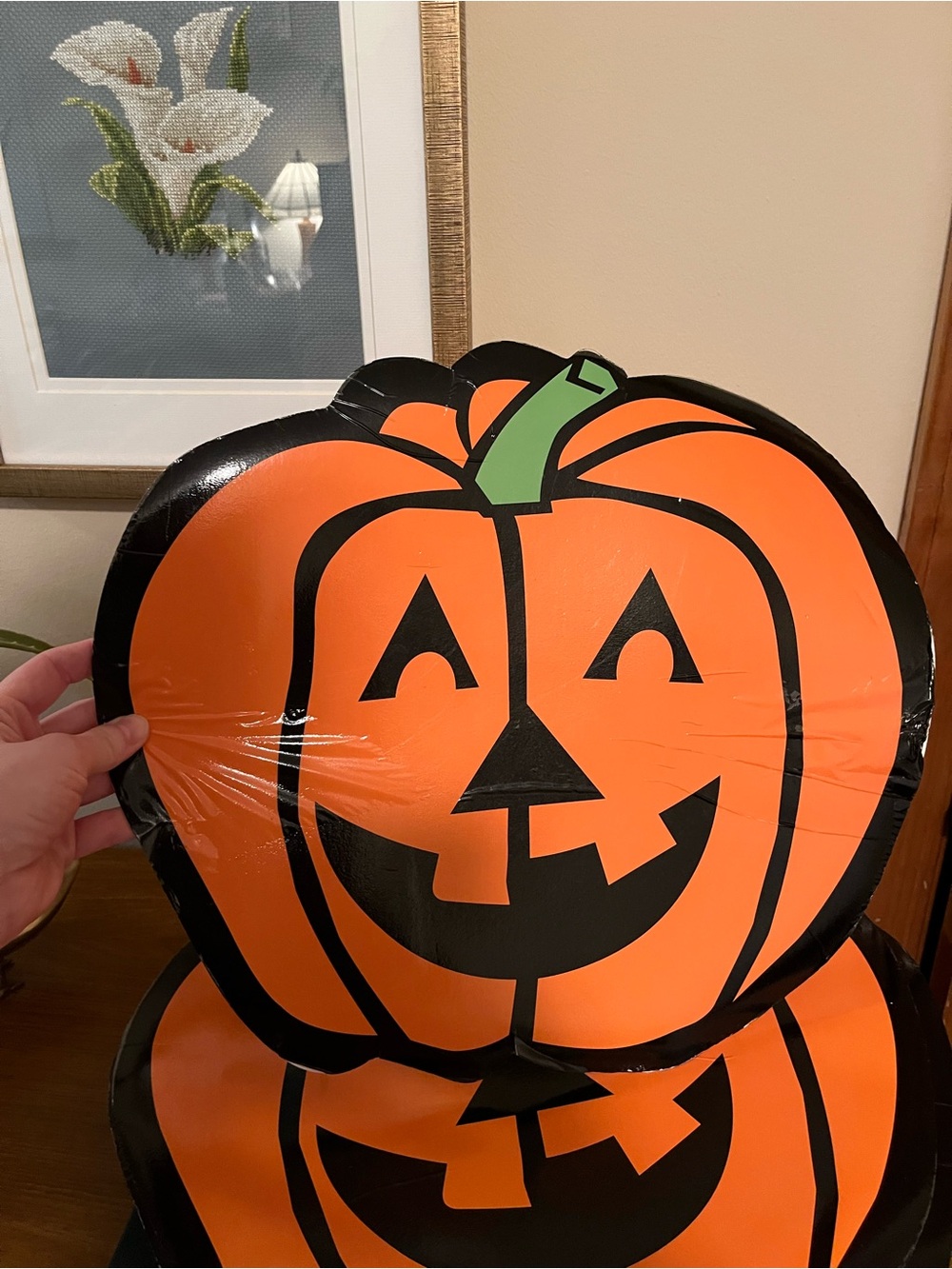 Orange Halloween Pumpkin Vinyl Placemat Set of 4